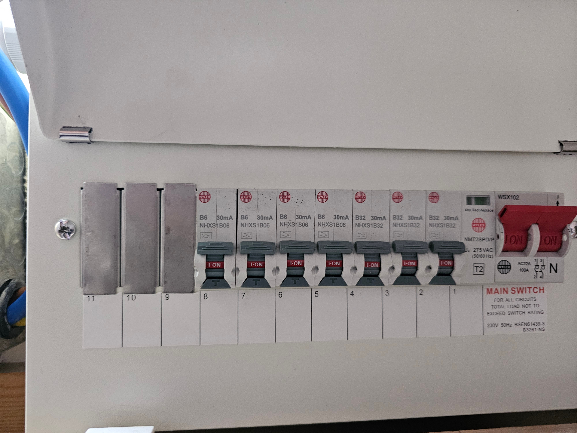Modern RCBO consumer unit after a satisfactory EICR